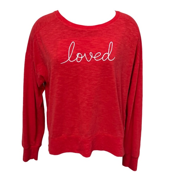 Secret Treasures Tops - Red 'Loved' Sweatshirt